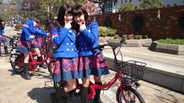KOBerrieS 神戸市コミュニティサイクル「コベリン」オープニング式典！来てくださった方々ありがとうございました👍テープカットもさせて頂きました♡毎日のように自転車乗ってるけど三ノ宮辺りで乗ることないから、なんかいいな♡皆利用しよう⤴︎ 